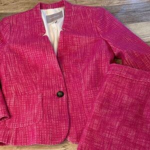 Banana Republic Pink Fuchsia Blazer and Skirt Suit Set 4